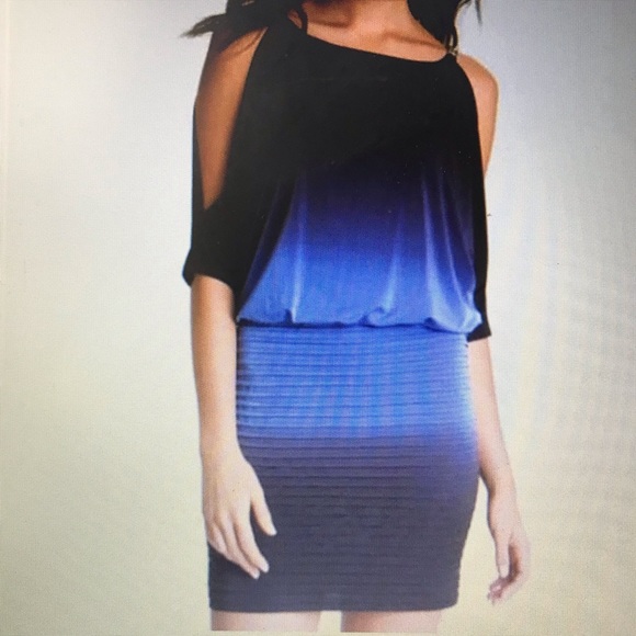 Xscape Ombré Cold Shoulder Cocktail Dress - Picture 5 of 7